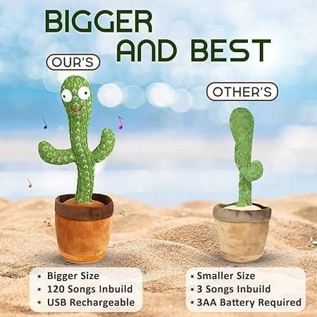 LED Musical Dancing Cactus Toy – Interactive Singing & Mimicry Plush for Kids