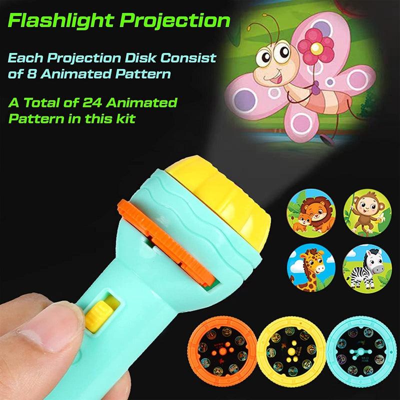Educational Flashlight Toy with 24 Animated Patterns for Kids