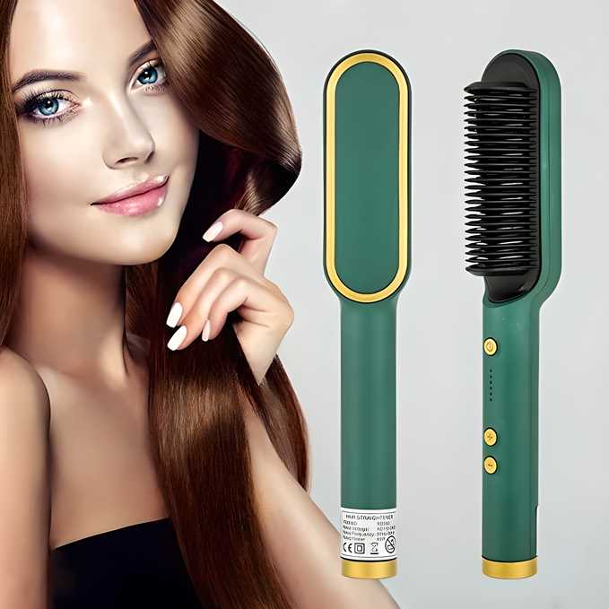 Professional 3-in-1 Electric Hair Straightener Comb Brush