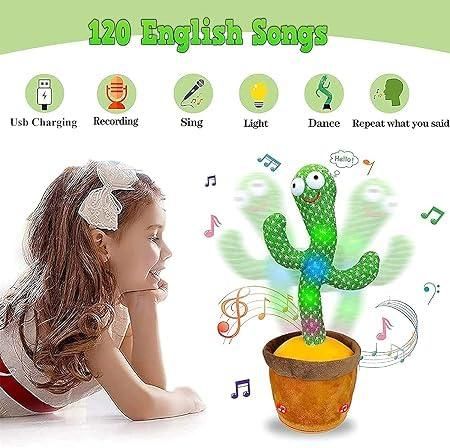 LED Musical Dancing Cactus Toy – Interactive Singing & Mimicry Plush for Kids