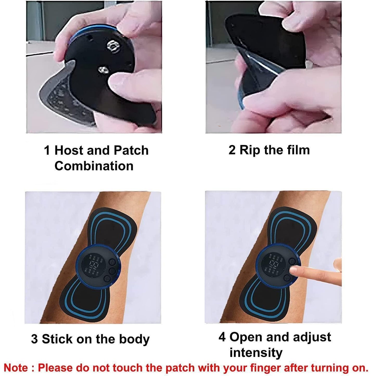Mini Electric Massager with 8 Modes & 19 Intensity Levels | Rechargeable Pain Relief Pad for Back, Legs, Arms & Shoulders