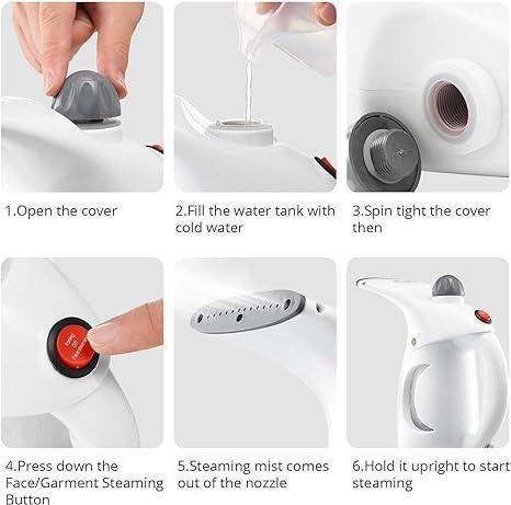 2-in-1 Fast Heat Handheld Garment & Facial Steamer – Compact & Travel-Friendly