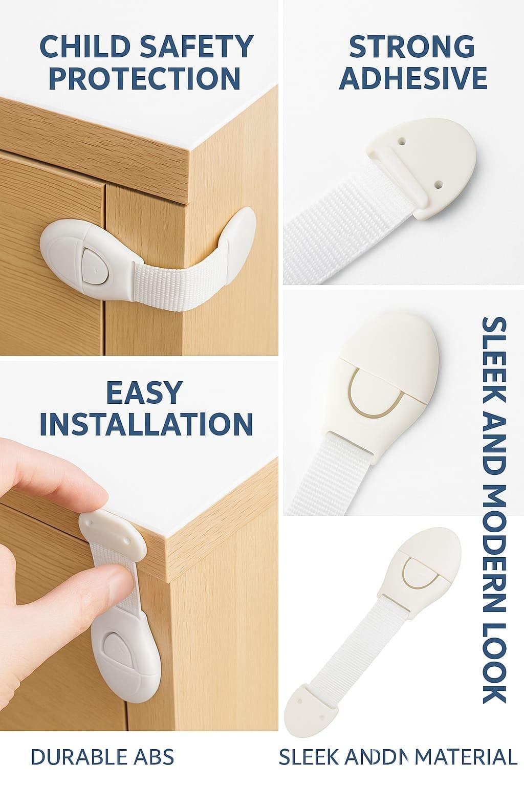 Child Safety Strap Locks - One Childproofing Solution for Home & Kitchen