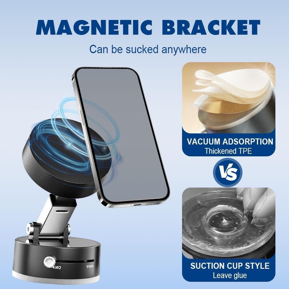 Vacuum Magnetic Suction Phone Holder (Sleek & Powerful)
