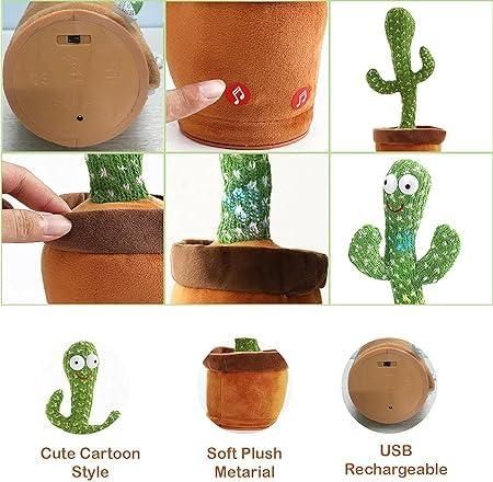LED Musical Dancing Cactus Toy – Interactive Singing & Mimicry Plush for Kids