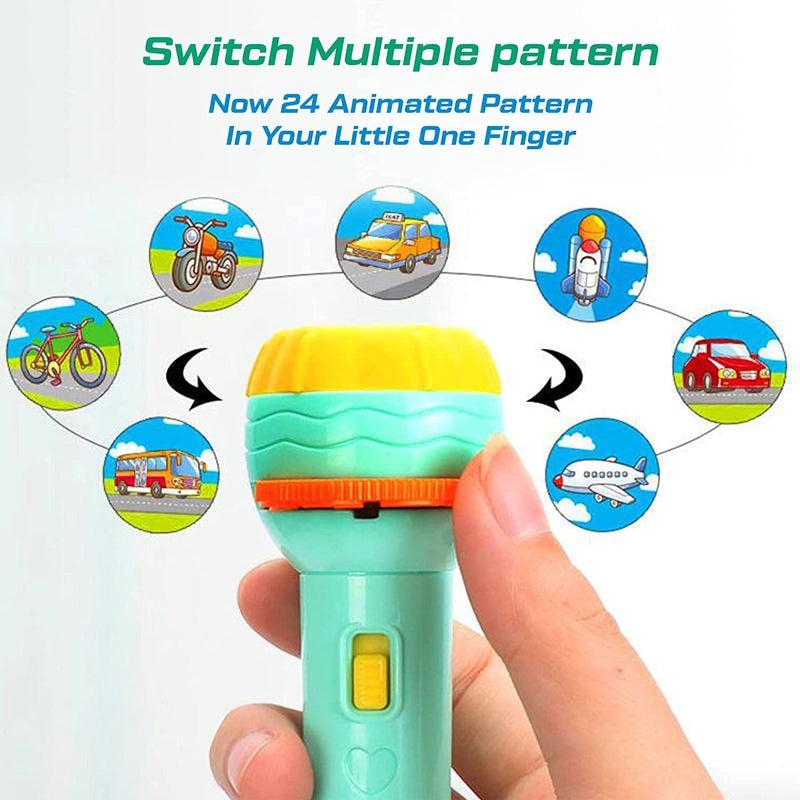 Educational Flashlight Toy with 24 Animated Patterns for Kids