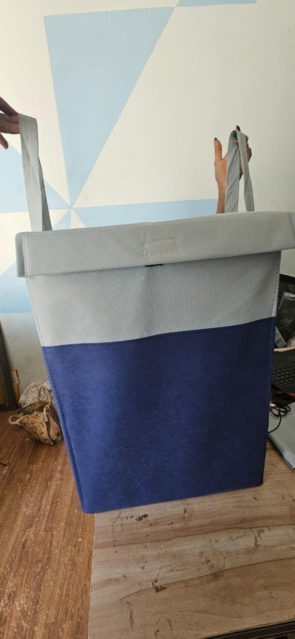 Elegant Laundry Organizer with Lid & Sturdy Side Handles – For Clothes and Toys