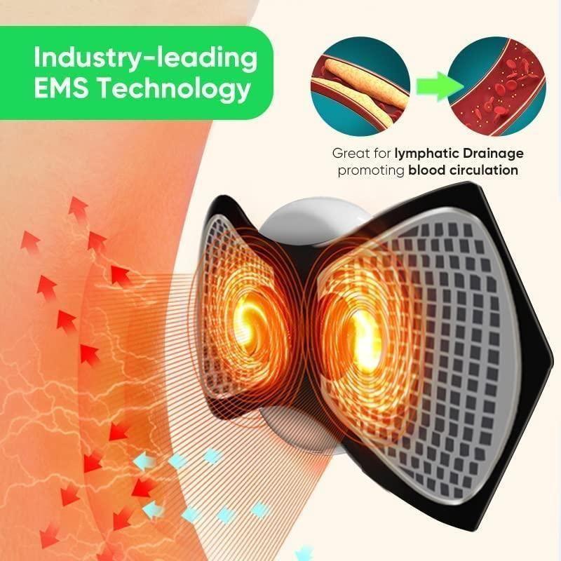 Mini Electric Massager with 8 Modes & 19 Intensity Levels | Rechargeable Pain Relief Pad for Back, Legs, Arms & Shoulders