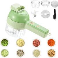 4-in-1 Portable Electric Vegetable Cutter – Wireless Food Chopper for Effortless Slicing, Dicing & Cleaning