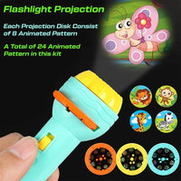 Educational Flashlight Toy with 24 Animated Patterns for Kids