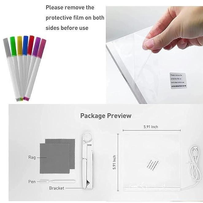 3D LED Acrylic Writing Pad with 12 Neon Pens For Kids (MEGA SAVINGS)