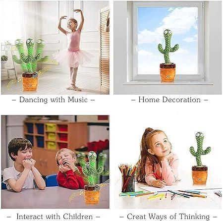 LED Musical Dancing Cactus Toy – Interactive Singing & Mimicry Plush for Kids