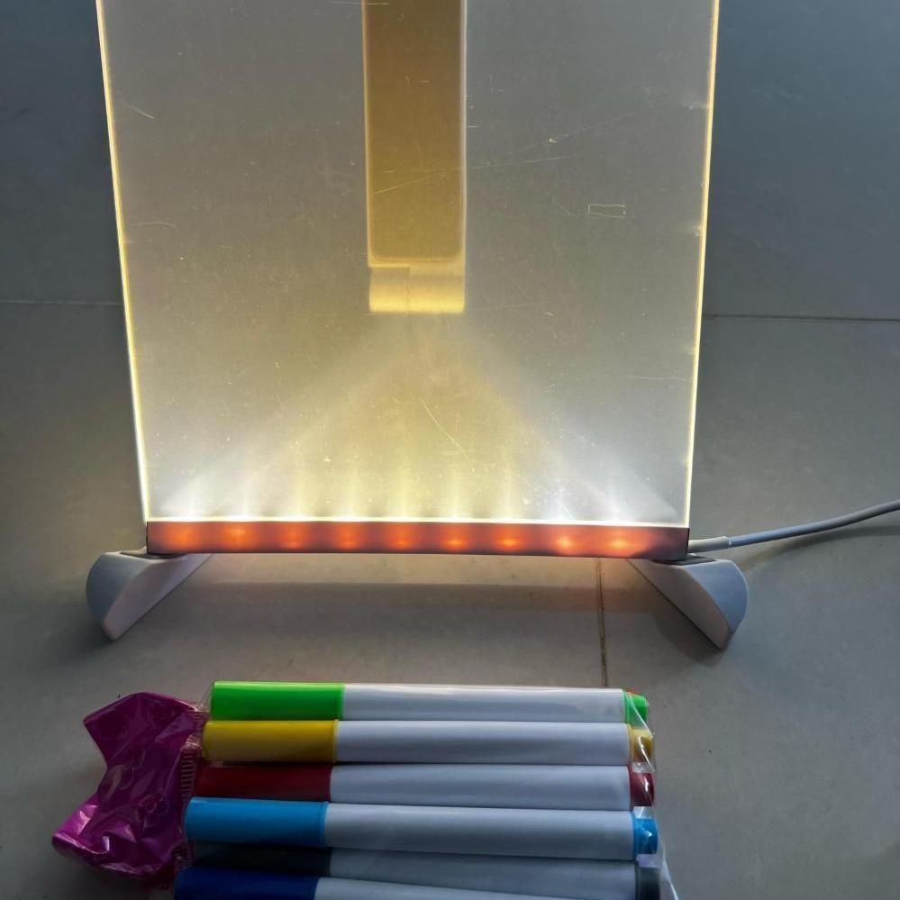 3D LED Acrylic Writing Pad with 12 Neon Pens For Kids (MEGA SAVINGS)
