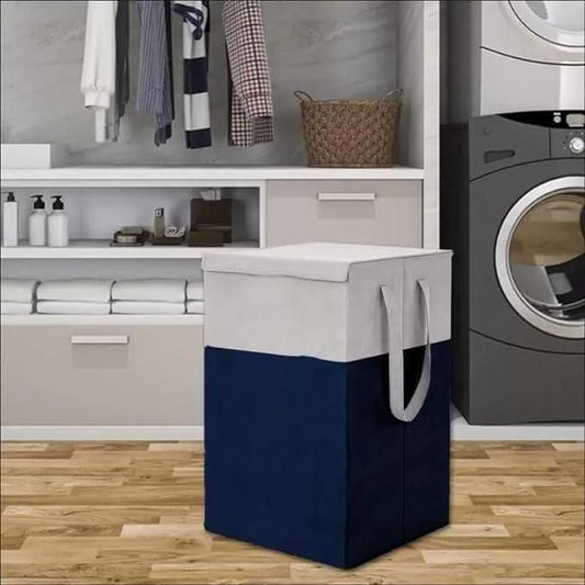 Elegant Laundry Organizer with Lid & Sturdy Side Handles – For Clothes and Toys