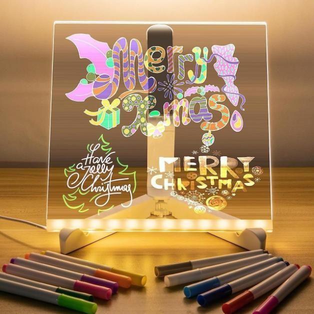 3D LED Acrylic Writing Pad with 12 Neon Pens For Kids (MEGA SAVINGS)