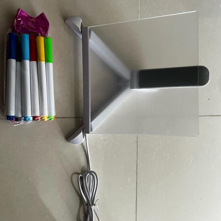 3D LED Acrylic Writing Pad with 12 Neon Pens For Kids (MEGA SAVINGS)