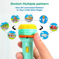 Educational Flashlight Toy with 24 Animated Patterns for Kids