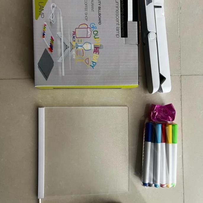 3D LED Acrylic Writing Pad with 12 Neon Pens For Kids (MEGA SAVINGS)