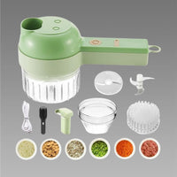 4-in-1 Portable Electric Vegetable Cutter – Wireless Food Chopper for Effortless Slicing, Dicing & Cleaning
