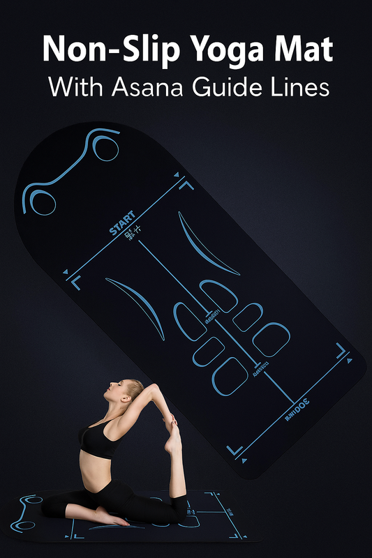 Non-Slip Yoga Mat with Asana Guide Lines