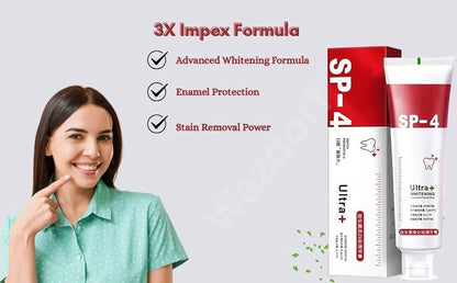 SP4 Ultra Brightening Toothpaste for Stain Removal and Enamel Protection (BUY 1 GET 1 FREE)